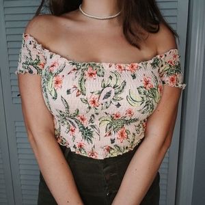 H&M Pink Flower Women's Small Strapless Bandeau